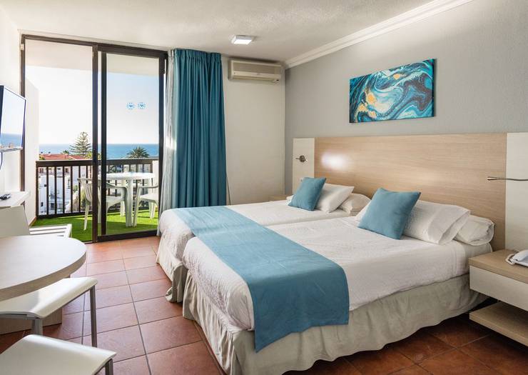 Dubbelrum med balkong och havsutsikt Hotell New Folias Gran Canaria Dubbelrum med balkong och havsutsikt Hotell New Folias Gran Canaria